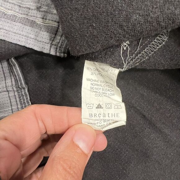 Prana Breath Flannel Shirt Large Blue, Grey  Plaid Check Long Sleeve Lined XL - Picture 4 of 7